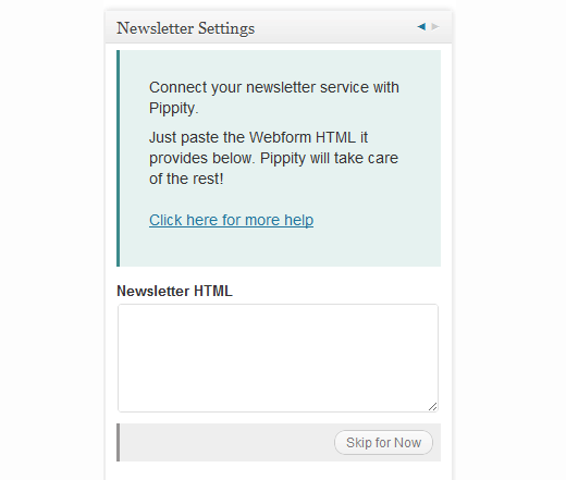 Pippity - Newsletter Settings