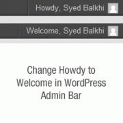 Change Howdy to Welcome