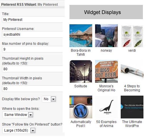 Pinterest RSS Widget for WordPress Pinterest RSS Widget for WordPress
