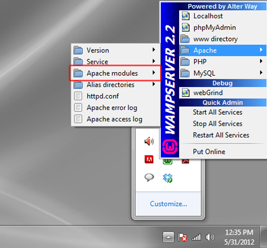 WAMP Apache Modules