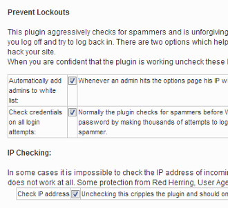 Spam registration IP settings