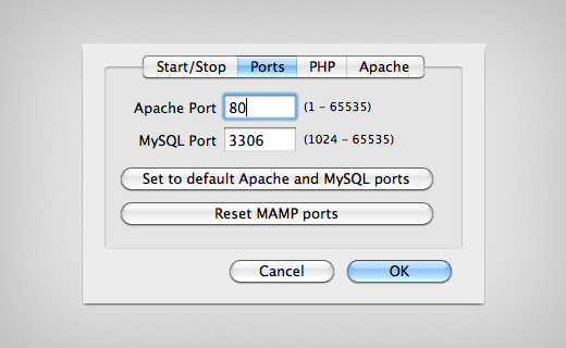 apache needs port 80 mamp