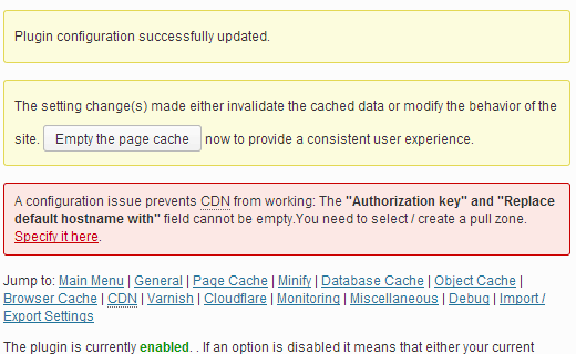 W3 Total Cache specify settings for MaxCDN W3 Total Cache specify settings for MaxCDN