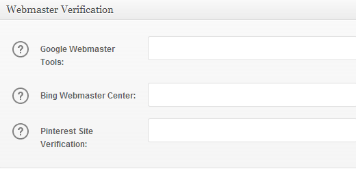 Adding webmaster verification codes in All in One SEO Pack for WordPress