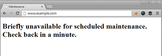 WordPress site maintenance error