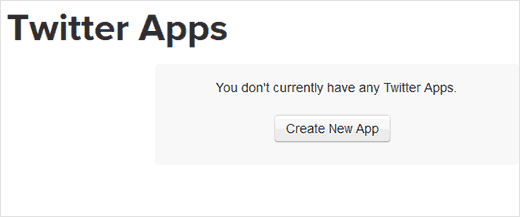 Click on Create New App button