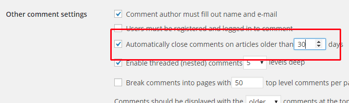 Close comments on older posts in WordPress
