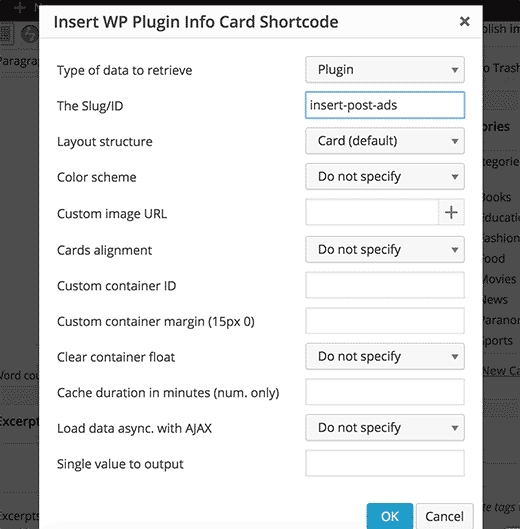 Shortcode generator