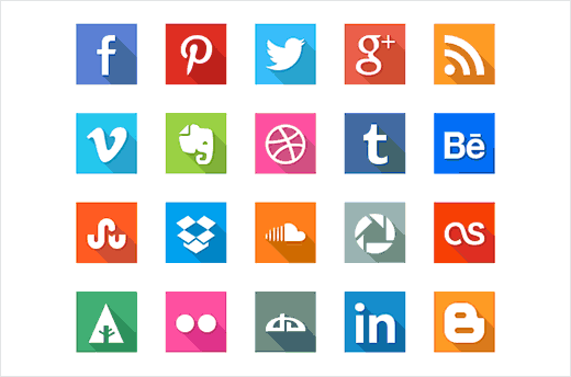 40 Social Media Flat Icons