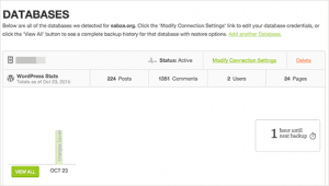 Database backed up Database backed up