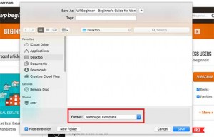 Saving a complete webpage using your browser Saving a complete webpage using your browser
