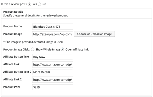 Adding product details Adding product details