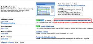 Copying the Google Calendar ID Copying the Google Calendar ID