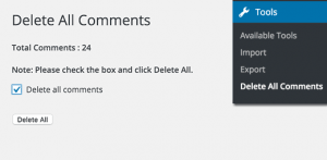Deleting all WordPress comments using a plugin Deleting all WordPress comments using a plugin