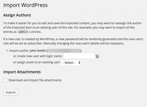 SquareSpace to WordPress import settings SquareSpace to WordPress import settings