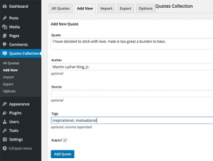 Adding quotes to your WordPress site Adding quotes to your WordPress site