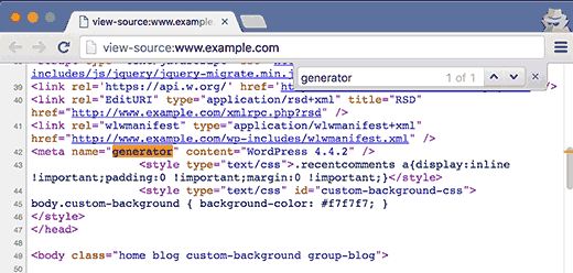 Looking for generator tag in the source code of a WordPress site Looking for generator tag in the source code of a WordPress site