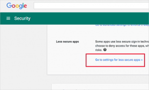 Less secure apps settings in Google Apps Less secure apps settings in Google Apps