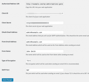 Gmail SMTP plugin settings Gmail SMTP plugin settings