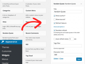 Adding random quotes widget to WordPress sidebar Adding random quotes widget to WordPress sidebar