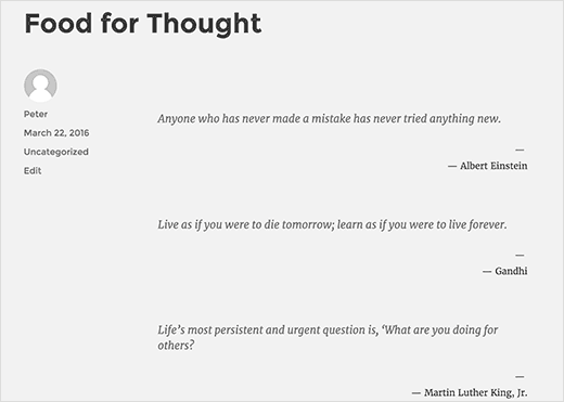 Showing quotes in post or page using shortcode Showing quotes in post or page using shortcode