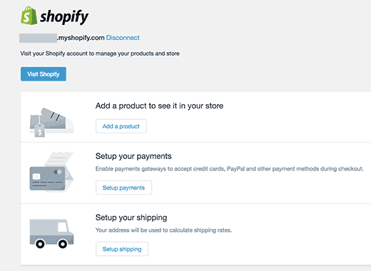 Shopify settings in WordPress Shopify settings in WordPress
