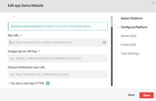 App settings App settings