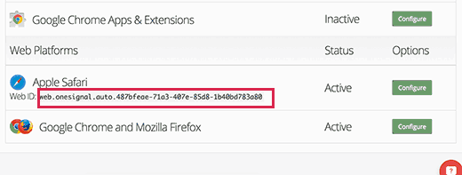 Safari web ID Safari web ID