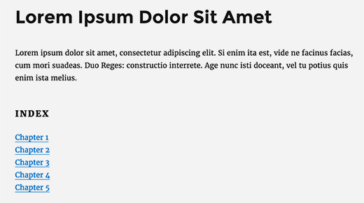Default list type block menu Default list type block menu