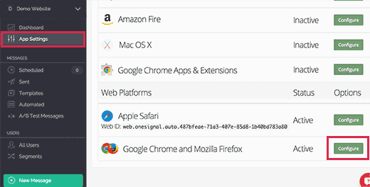 Configure web push notifications for Chrome and Firefox Configure web push notifications for Chrome and Firefox
