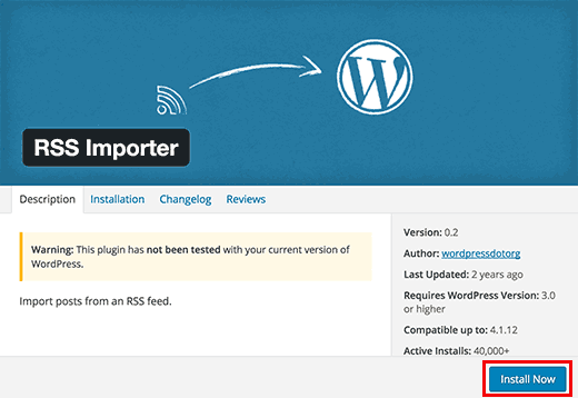 Install importer Install importer