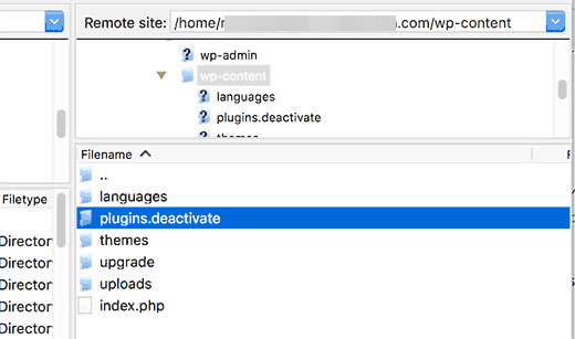 Rename plugins folder using FTP Rename plugins folder using FTP