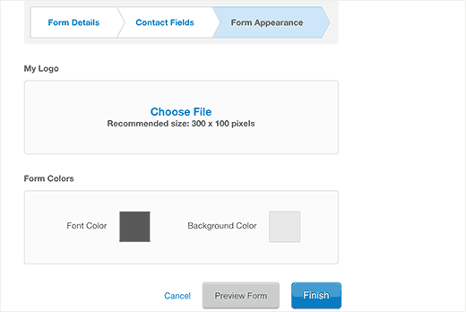 Change form appearance Change form appearance