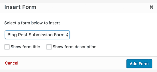 Insert form