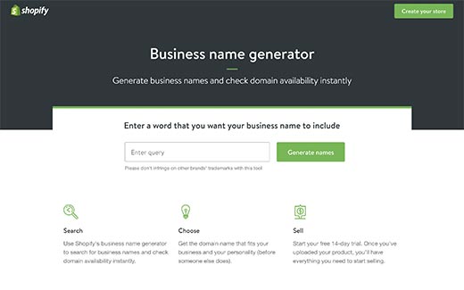 Shopify Business Name Generator Shopify Business Name Generator
