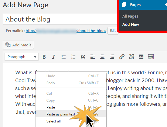 Paste content from Wix to WordPress Paste content from Wix to WordPress