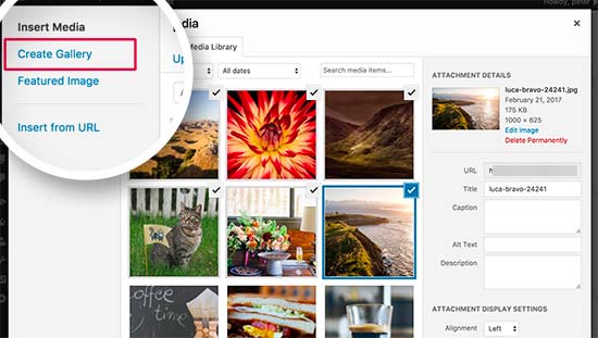 how to make an image gallery in wordpress