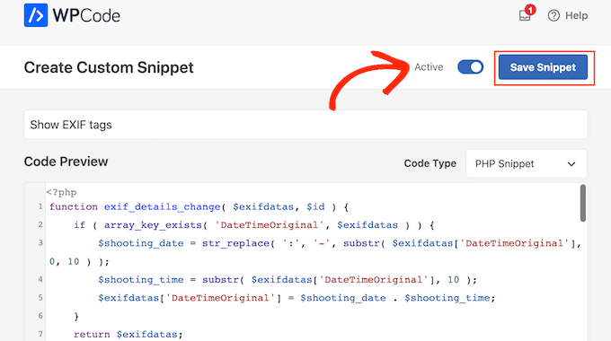 Saving a custom PHP snippet on your WordPress website