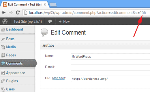 Cách tìm ID nhận xét trong WordPress