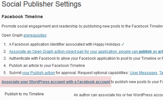 Connect your WordPress website account to your Facebook account