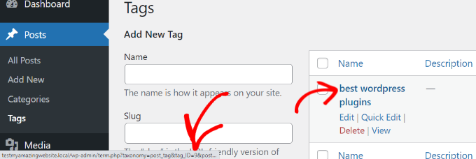 WordPress tag ID