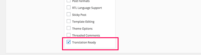 Translation ready option