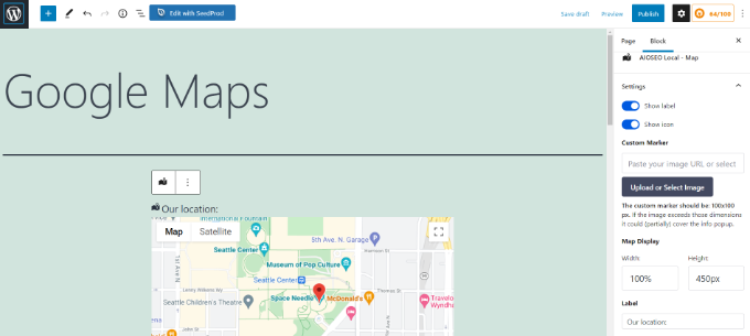 Edit your map in WordPress