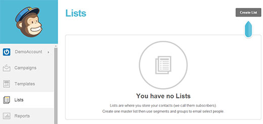 Создание нового списка для подписчиков вашего блога по электронной почте в MailChimp