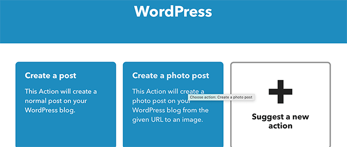 Create a post action