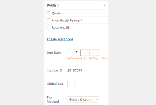 Publishing your invoice