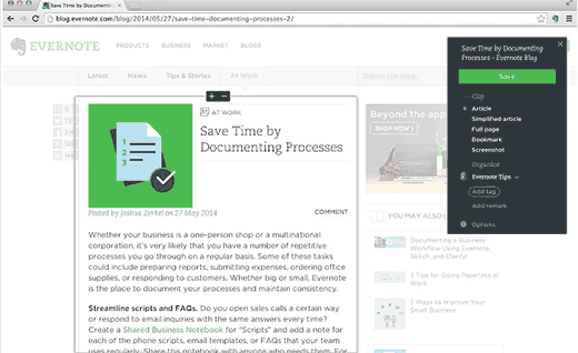 evernote web clipper chrome extension