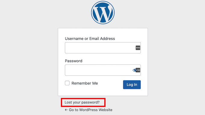 Сброс пароля WordPress