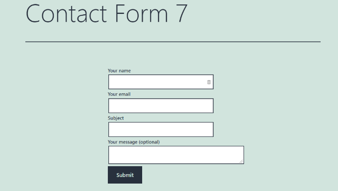 Contact form 7 preview