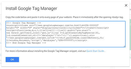 Tag manager code
